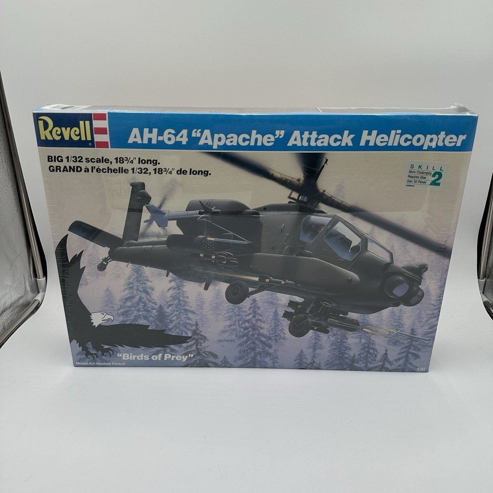 Vintage 1987 Revell AH-64 Apache Attack Helicopter Model Kit 1:32 Sealed #4575